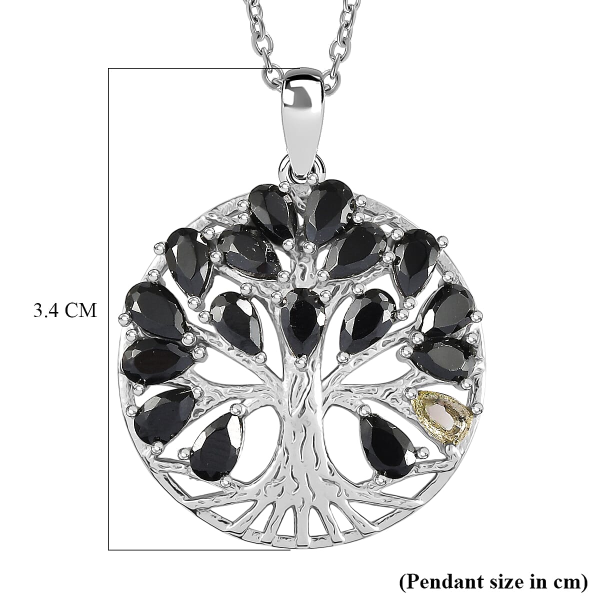 EverTrue - Black Spinel Pendant with Chain (Size 20) 5.00 Ct.
