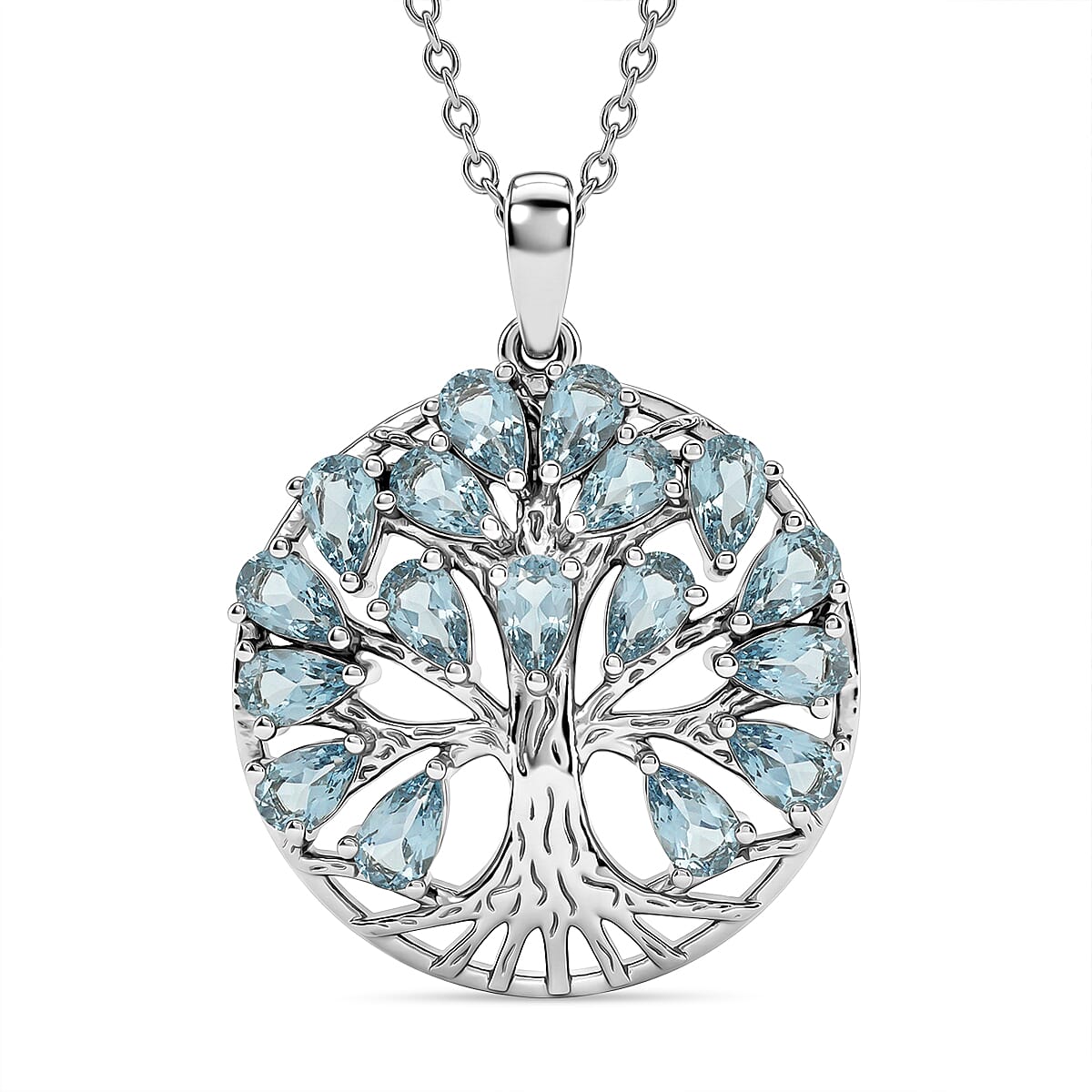 EverTrue - Skyblue Topaz Pendant with Chain (Size 20) 4.83 Ct.