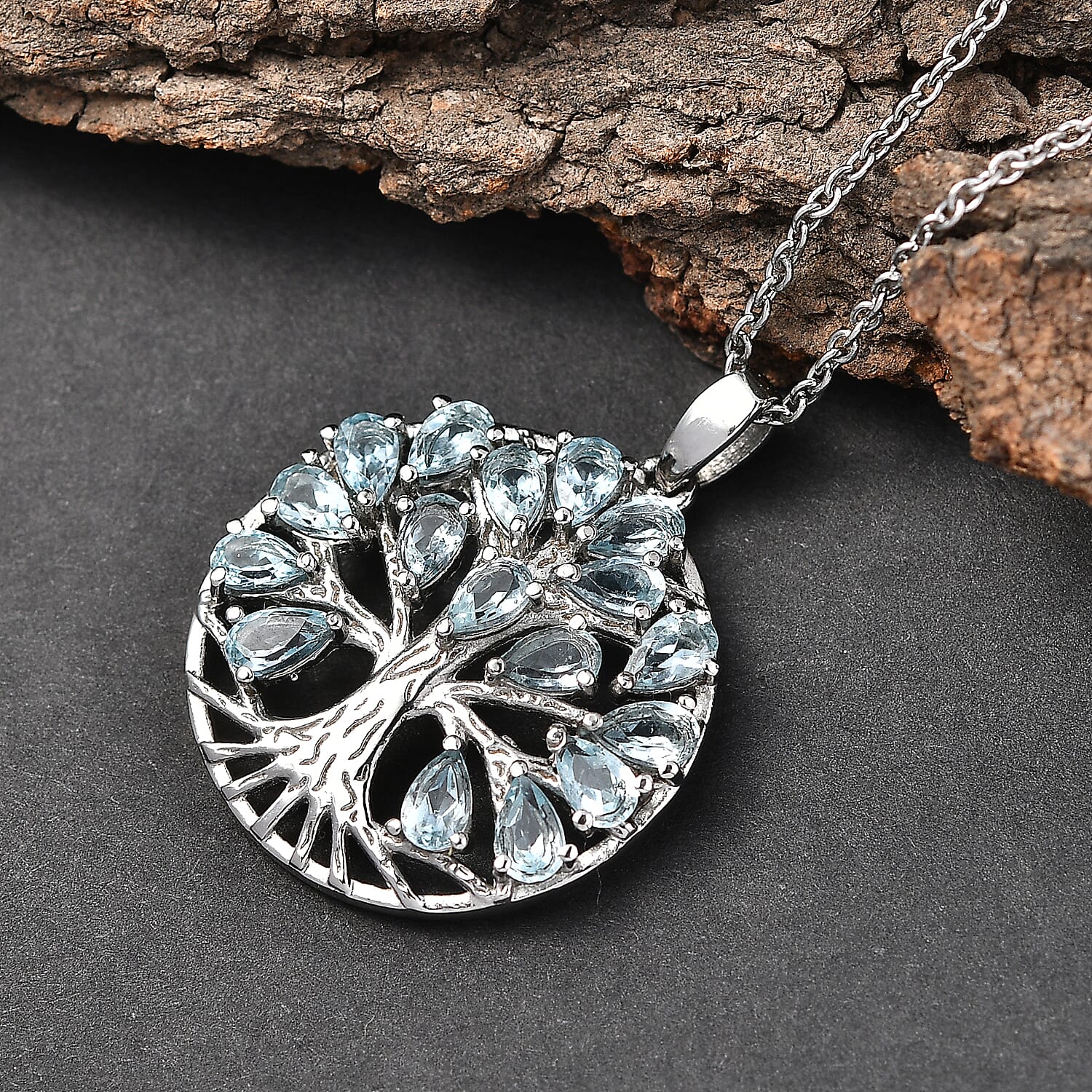 EverTrue - Skyblue Topaz Pendant with Chain (Size 20) 4.83 Ct.