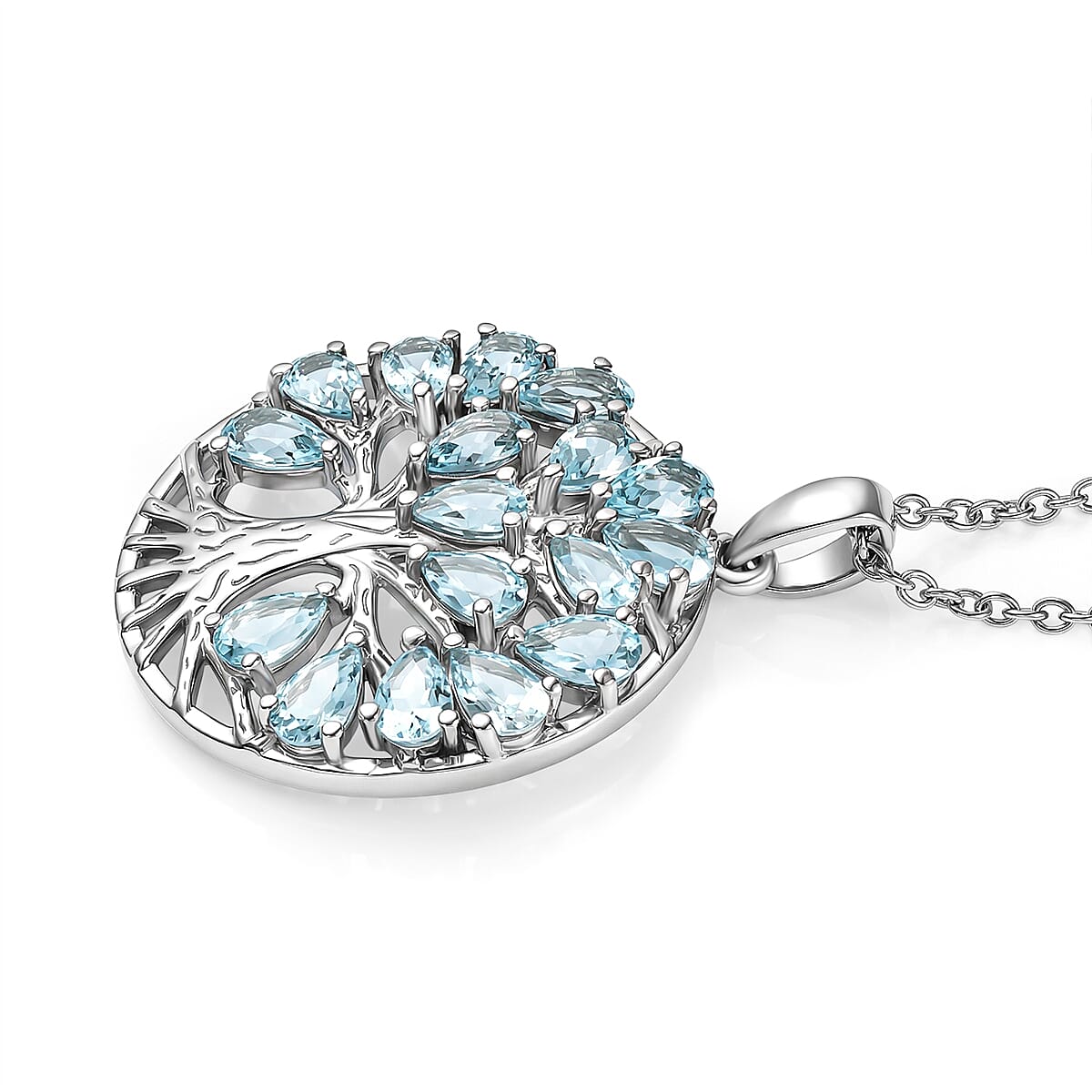 EverTrue - Skyblue Topaz Pendant with Chain (Size 20) 4.83 Ct.