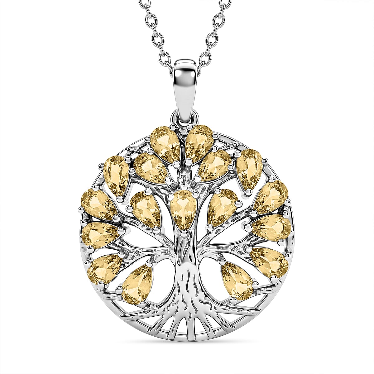 EverTrue - Citrine Pendant with Chain (Size 20) 3.40 Ct.