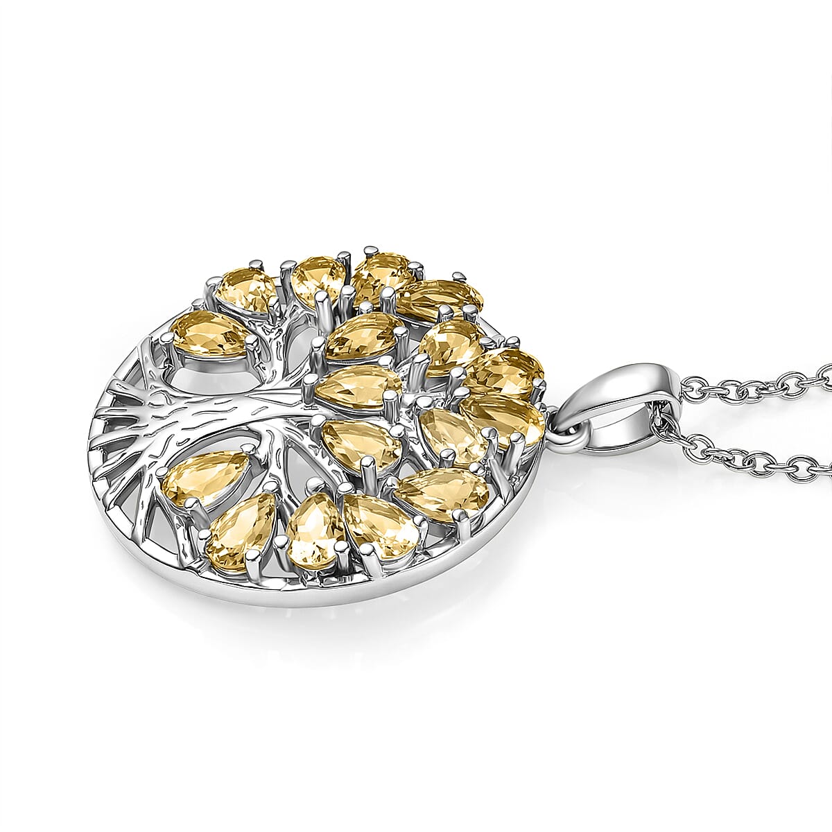 EverTrue - Citrine Pendant with Chain (Size 20) 3.40 Ct.