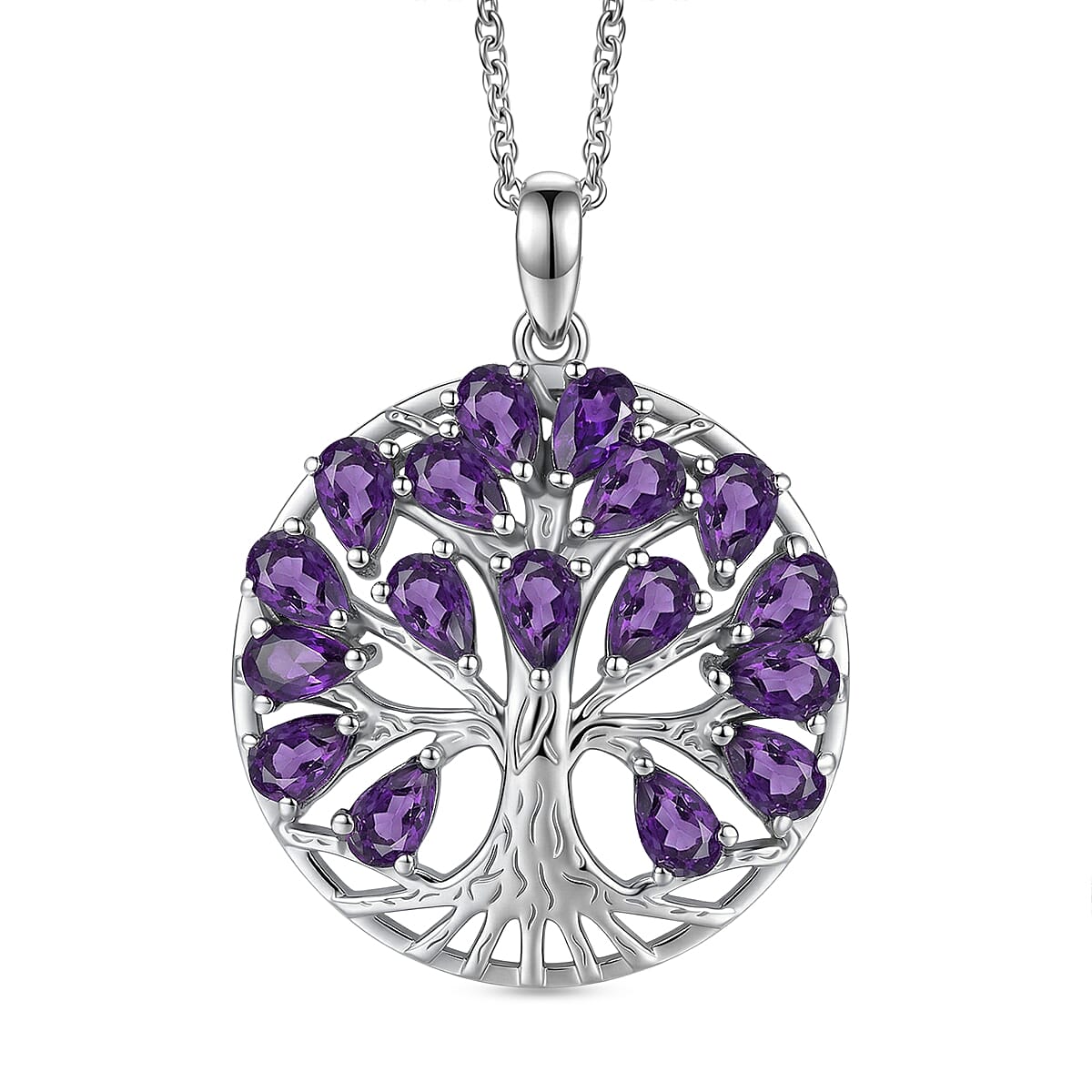 EverTrue - African Amethyst Pendant with Chain (Size 20) 3.43 Ct.