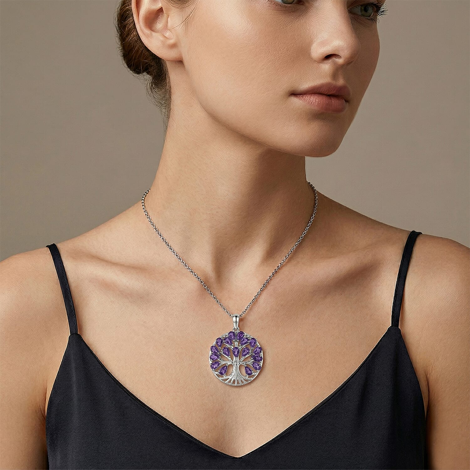 EverTrue - African Amethyst Pendant with Chain (Size 20) 3.43 Ct.