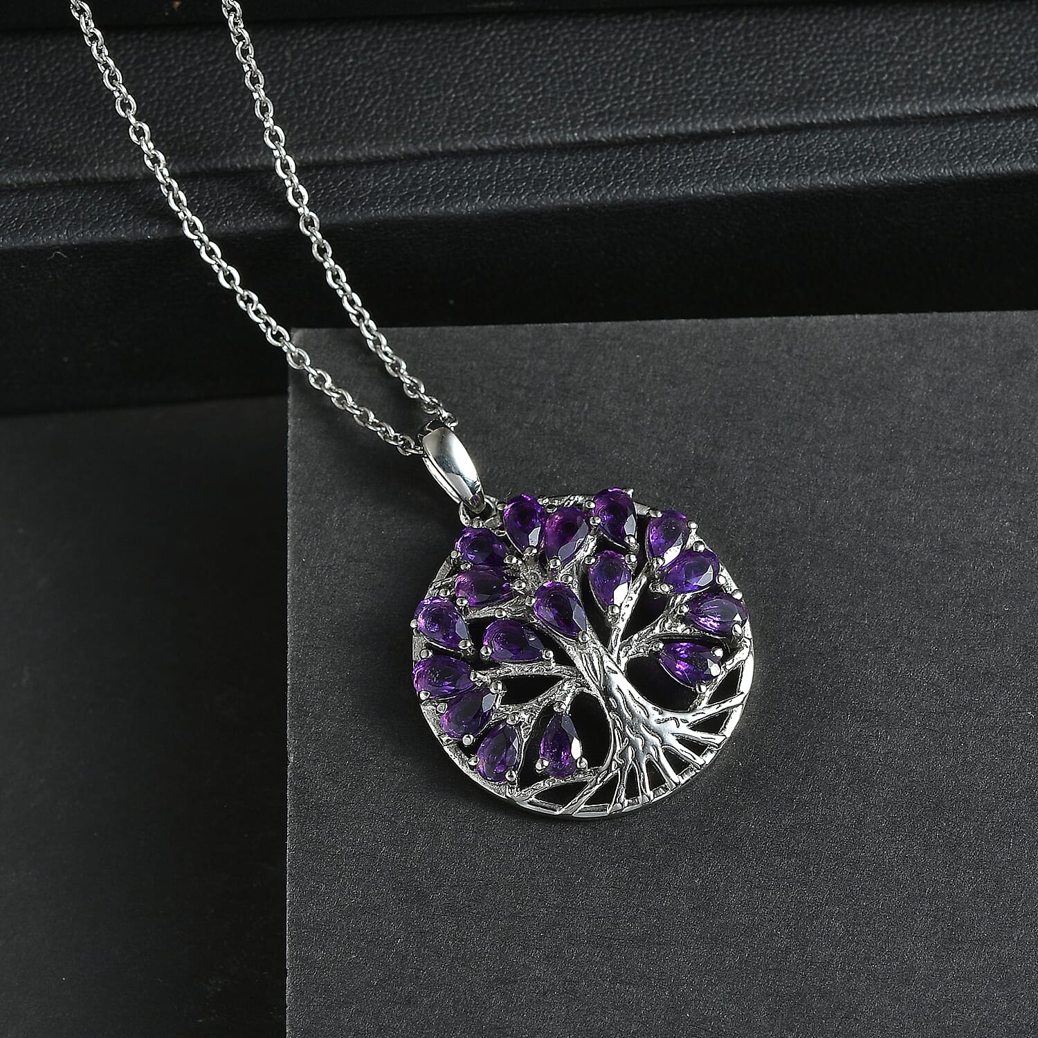 EverTrue - African Amethyst Pendant with Chain (Size 20) 3.43 Ct.