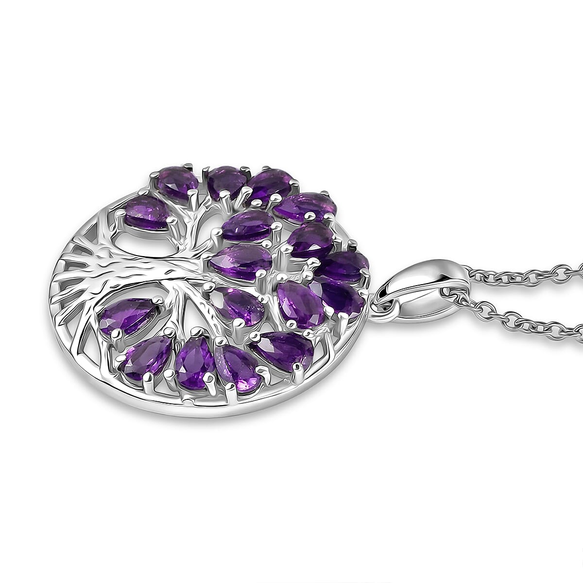 EverTrue - African Amethyst Pendant with Chain (Size 20) 3.43 Ct.