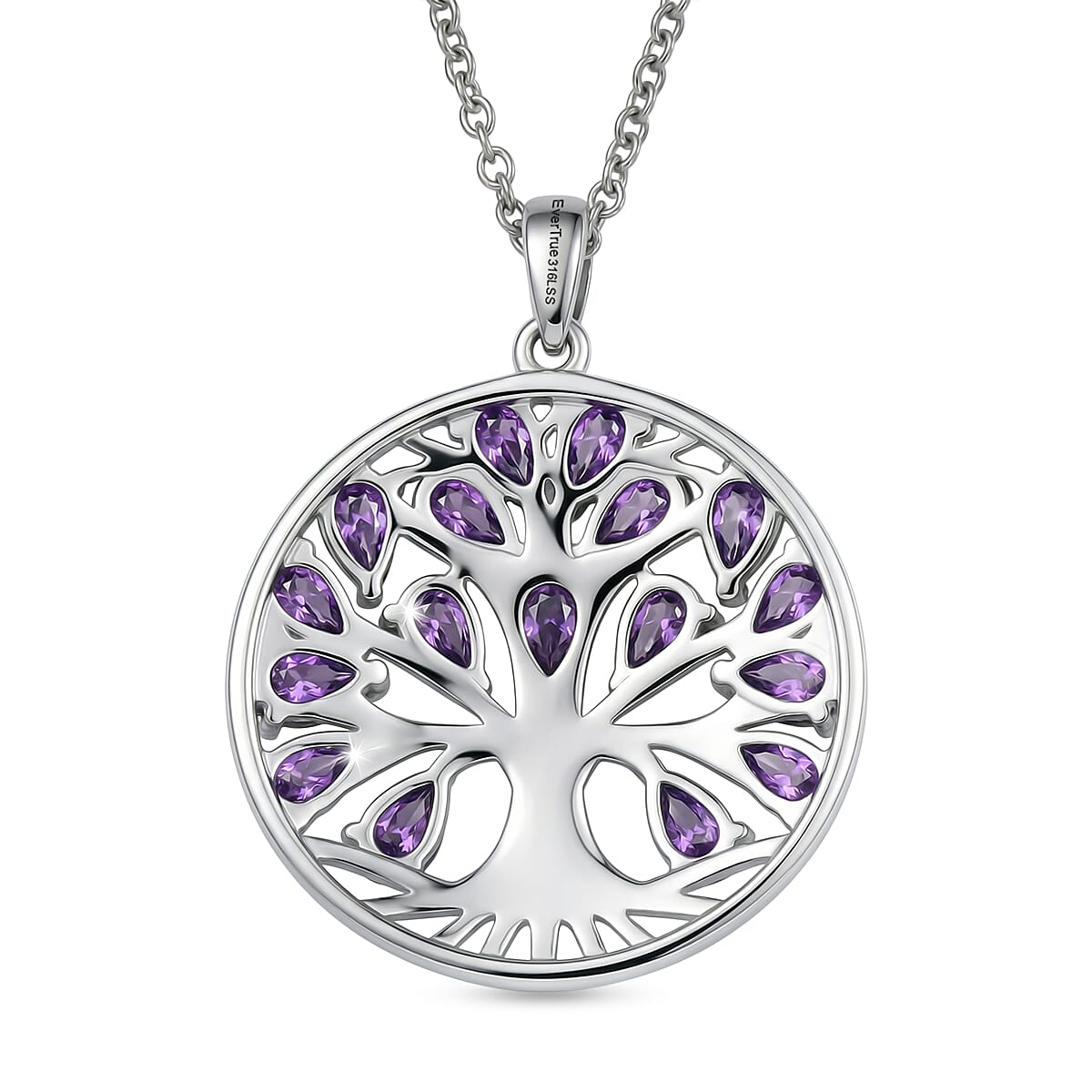 EverTrue - African Amethyst Pendant with Chain (Size 20) 3.43 Ct.