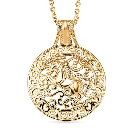 Pendant in Yellow Gold Plated Sterling Silver with Chain (Size 20)