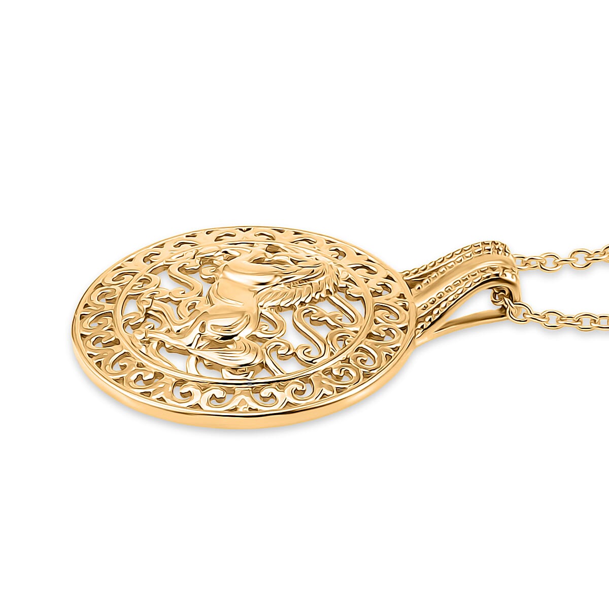 Pendant in Yellow Gold Plated Sterling Silver with Chain (Size 20)