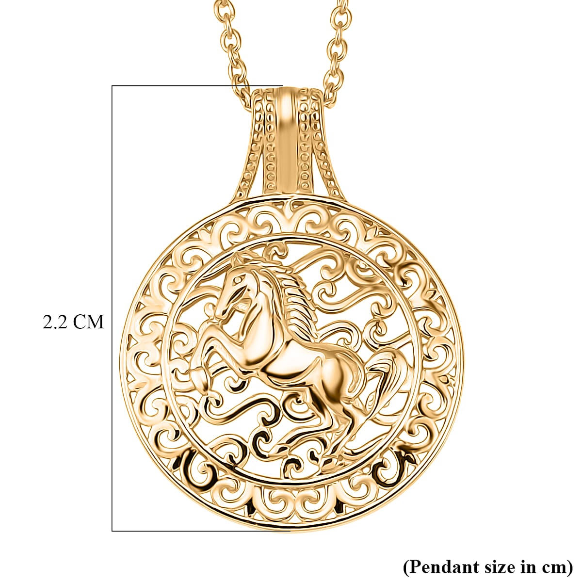 Pendant in Yellow Gold Plated Sterling Silver with Chain (Size 20)