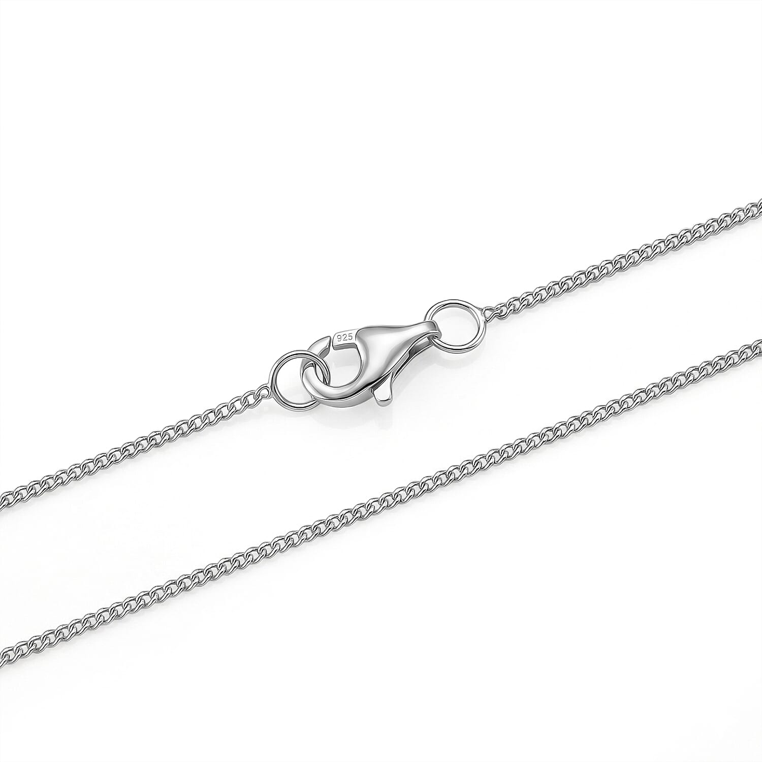 Moissanite Solitaire Pendant with Chain (Size 18) in Rhodium Overlay Sterling Silver 30.00 Ct.