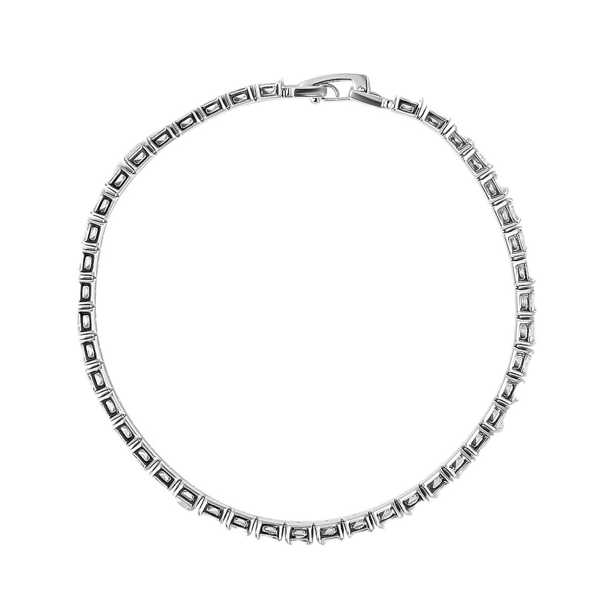 Set of 3 - White Cubic Zirconia Bracelet (Size - 7.5), Push Back Earring & Pendant with Chain (Size 20-2 Ext) 14.00 Ct.