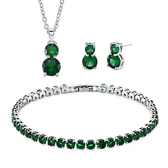 https://tjcuk.sirv.com/Products/44/6/4464075/3-Piece-Set-Green-Crystal-Bracelet-Earring-Pendant-with-Chain-Size-19-_4464075.jpg?w=342&h=342