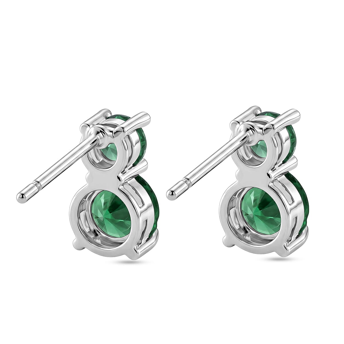 Set of 3 - Green Crystal Bracelet (Size - 7.5), Push Back Earring & Pendant with Chain (Size 20-2 Ext) 17.60 Ct.