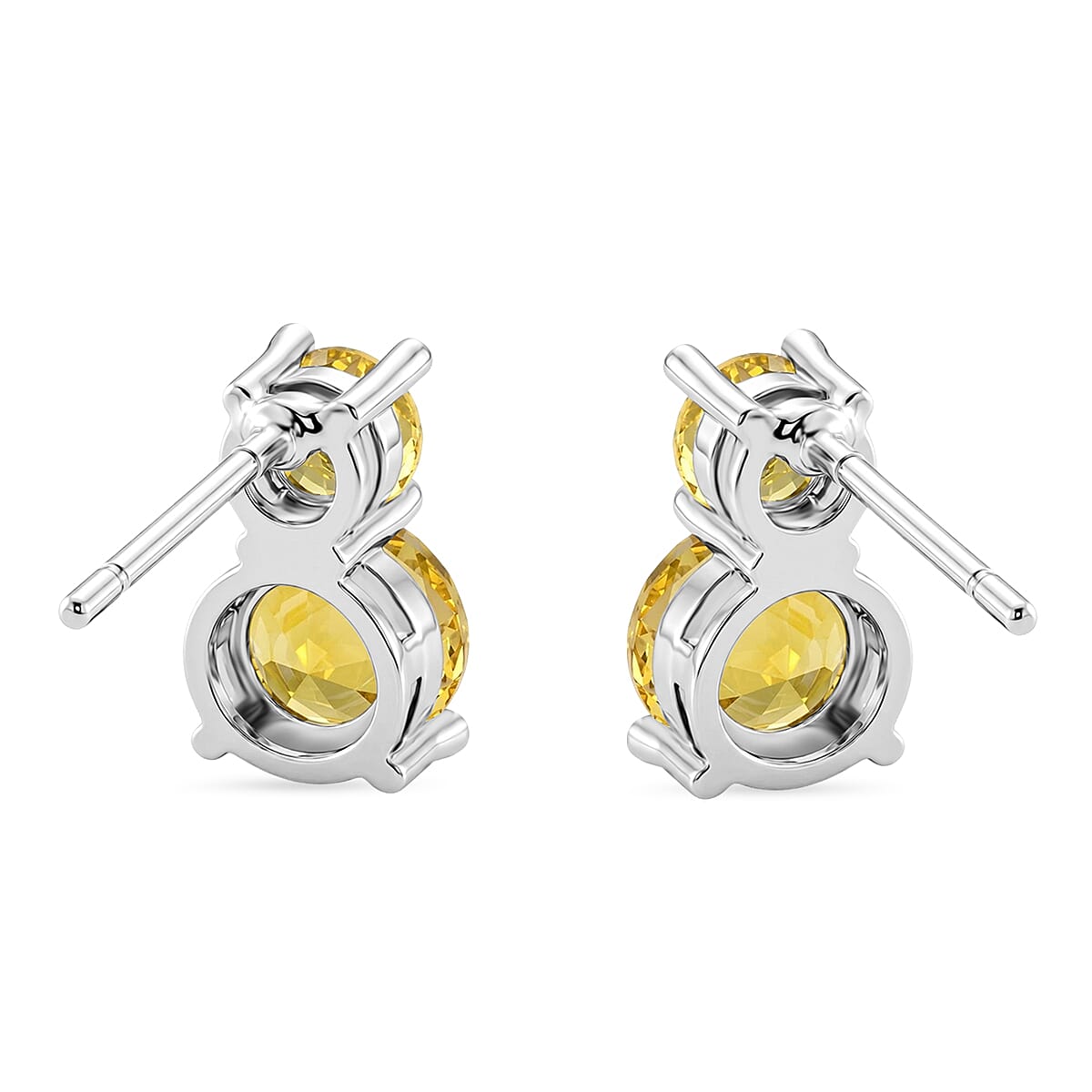 Set of 3 - Yellow Cubic Zirconia Bracelet (Size - 7.5), Push Back Earring & Pendant with Chain (Size 20-2 Ext) 17.60 Ct.