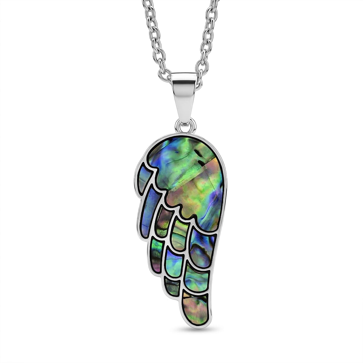 Abalone Shell Wing Pendant with Chain (Size 24-2 Ext) 5.00 Ct.