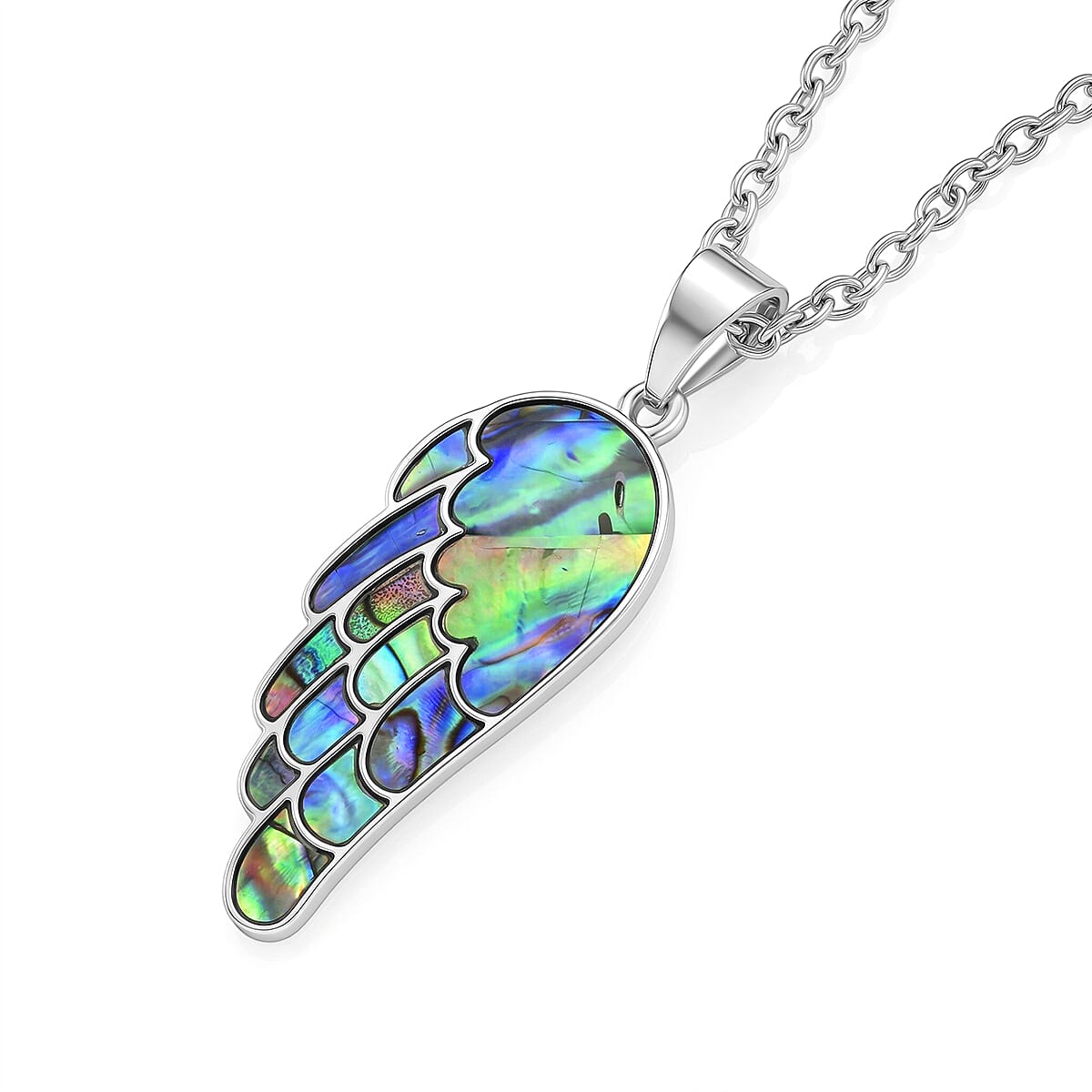 Abalone Shell Wing Pendant with Chain (Size 24-2 Ext) 5.00 Ct.