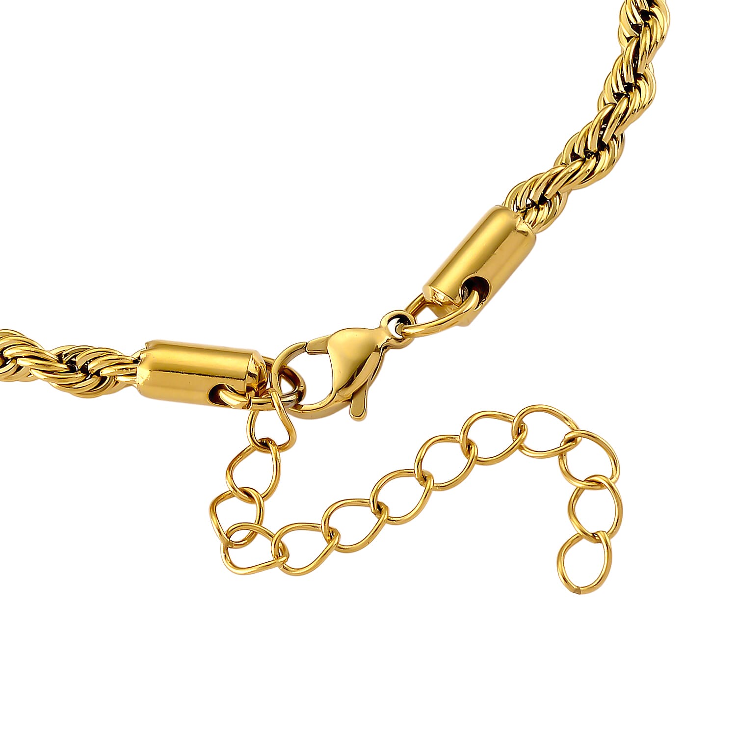 2 Piece Set -  Fancy Necklace and Fancy Bracelet Pure White Stainless Steel