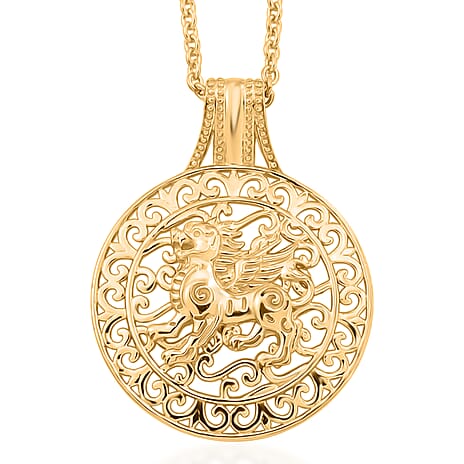 Pendant in Yellow Gold Plated Sterling Silver with Chain (Size 20)