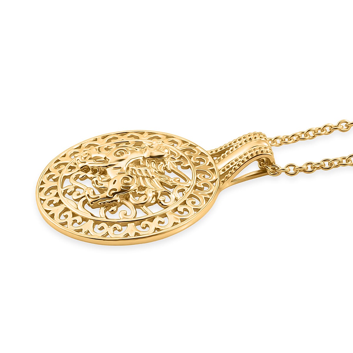Pendant in Yellow Gold Plated Sterling Silver with Chain (Size 20)