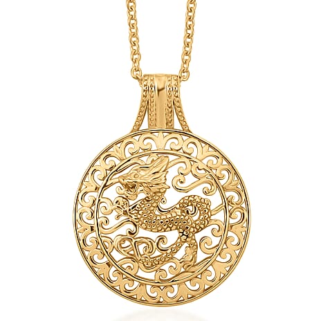 Pendant in Yellow Gold Plated Sterling Silver with Chain (Size 20)