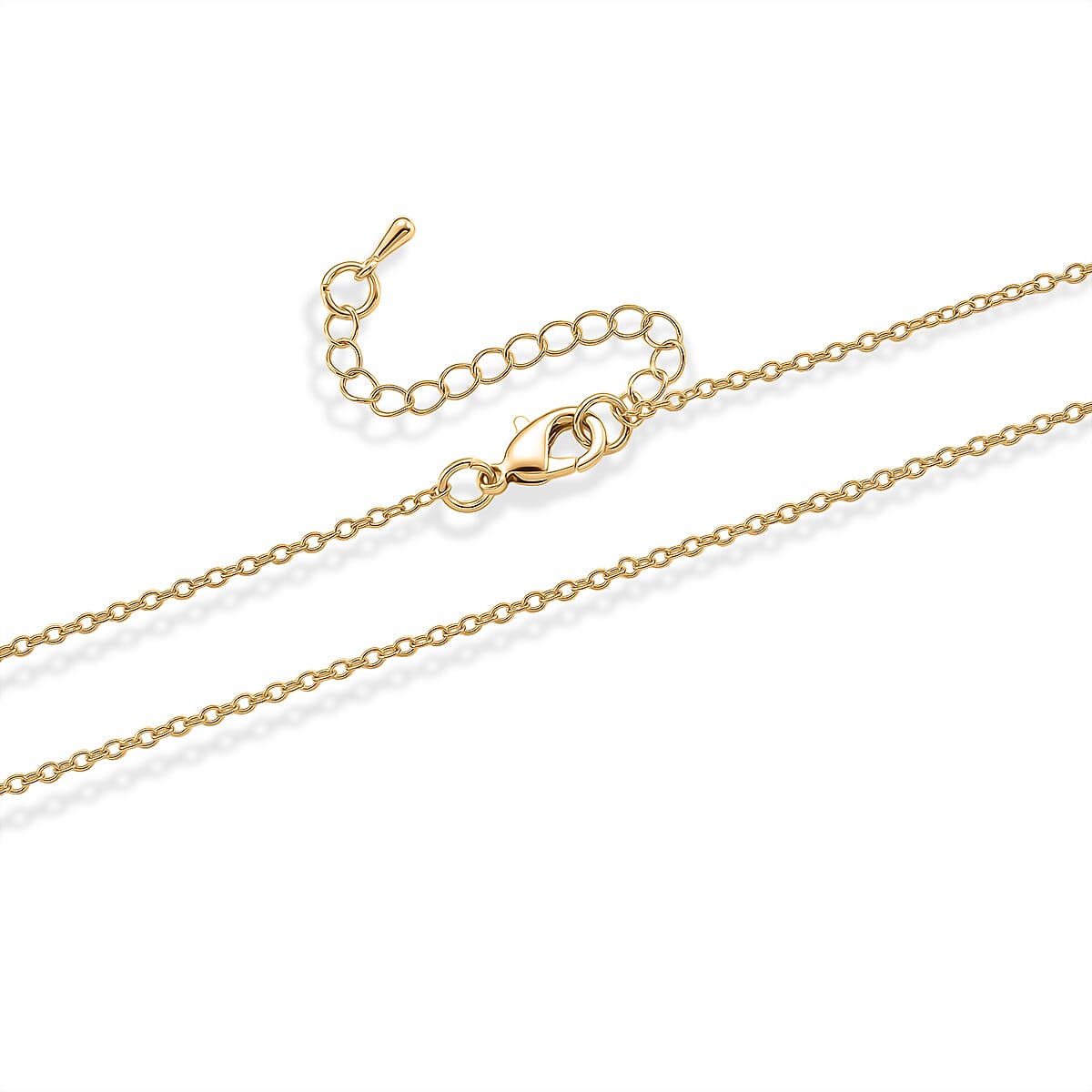 Blue Enameled Egg Pendant with Chain (Size 24-2 Ext) in Yellow Gold Tone