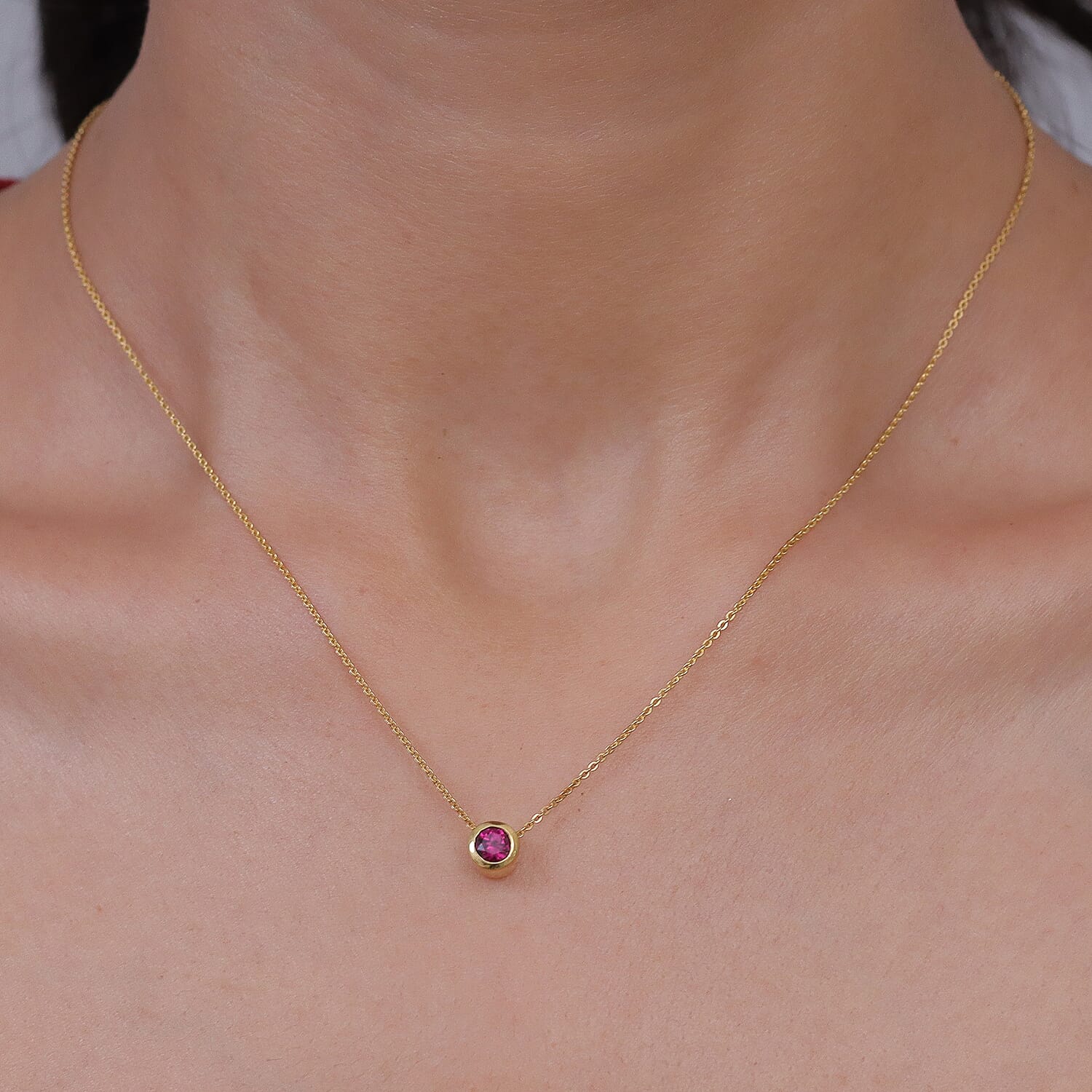 Rachel Galley - AAA Rhodolite Garnet Pendant with Chain (Size 20) in 18K Vermeil Yellow Gold Plated Sterling Silver