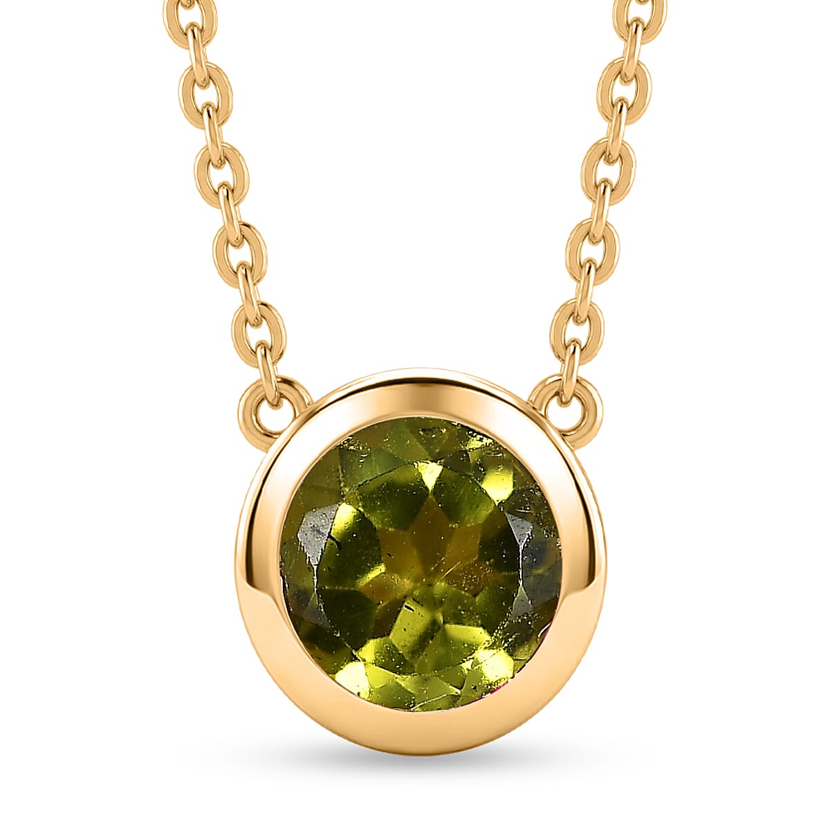 Rachel Galley - AAA Peridot Pendant with Chain (Size 20) in 18K Vermeil Yellow Gold Plated Sterling Silver
