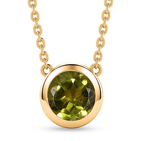 Rachel Galley - AAA Peridot Pendant with Chain (Size 20) in 18K Vermeil Yellow Gold Plated Sterling Silver