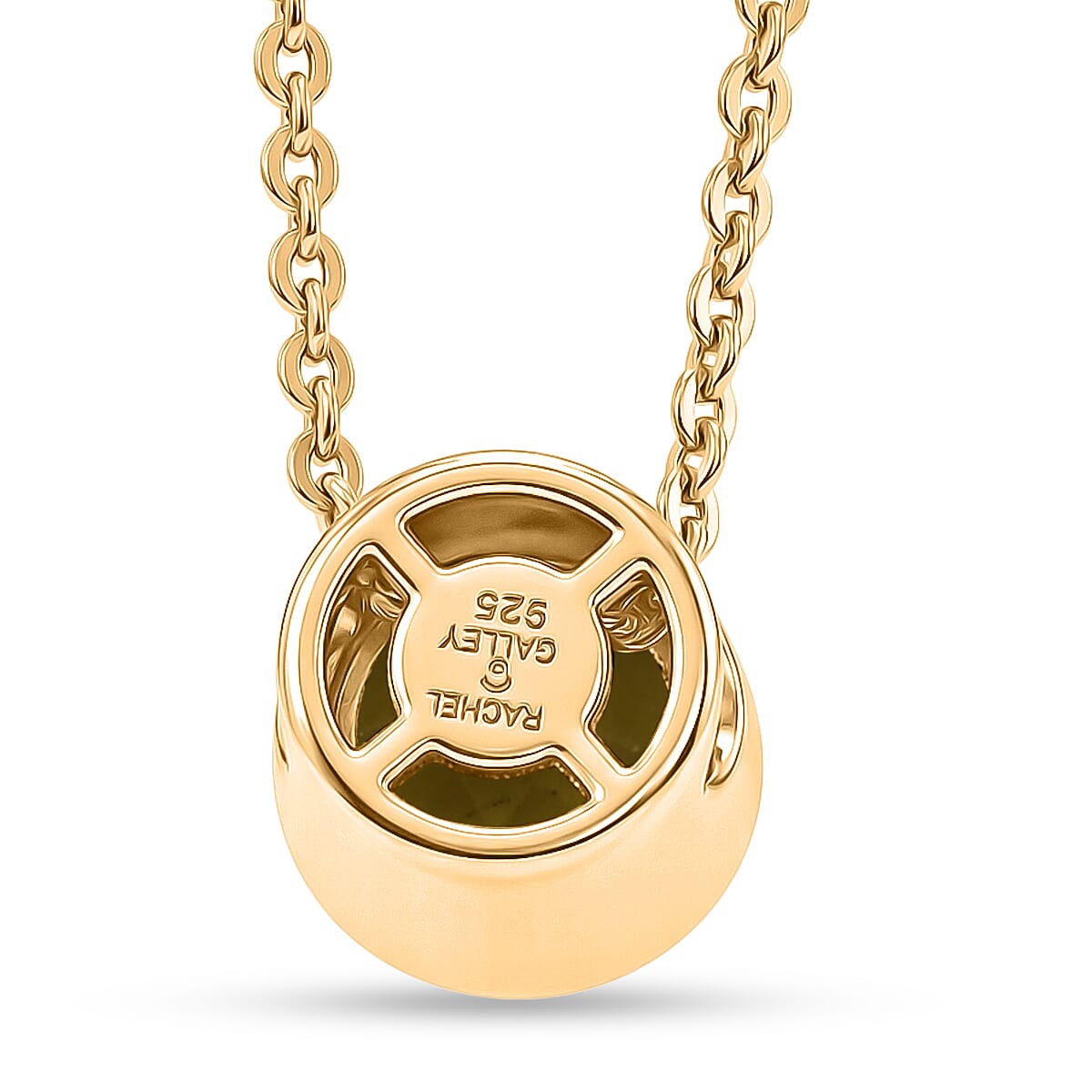 Rachel Galley - AAA Peridot Pendant with Chain (Size 20) in 18K Vermeil Yellow Gold Plated Sterling Silver