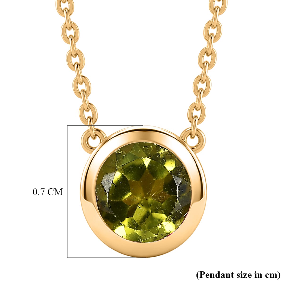 Rachel Galley - AAA Peridot Pendant with Chain (Size 20) in 18K Vermeil Yellow Gold Plated Sterling Silver