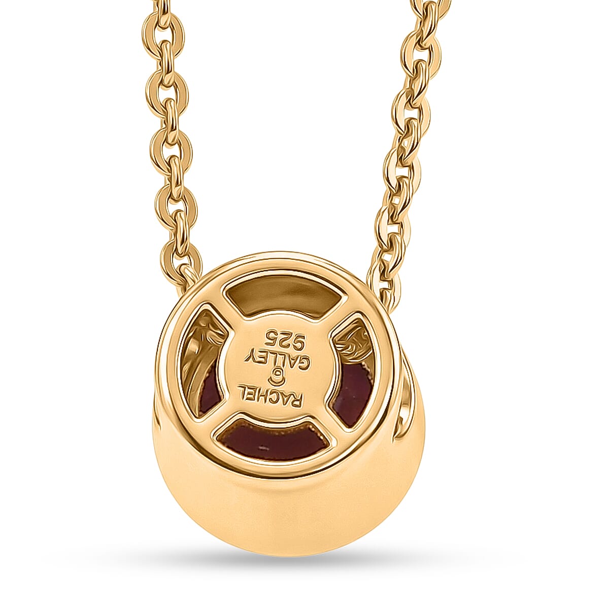 Rachel Galley - AAA African Ruby Pendant with Chain (Size 20) in 18K Vermeil Yellow Gold Plated Sterling Silver
