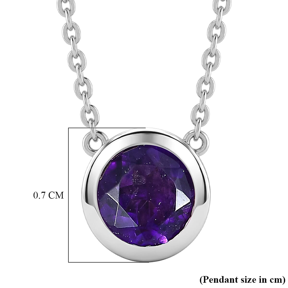Rachel Galley - AAA African Amethyst Pendant with Chain (Size 20) in Rhodium Overlay Sterling Silver