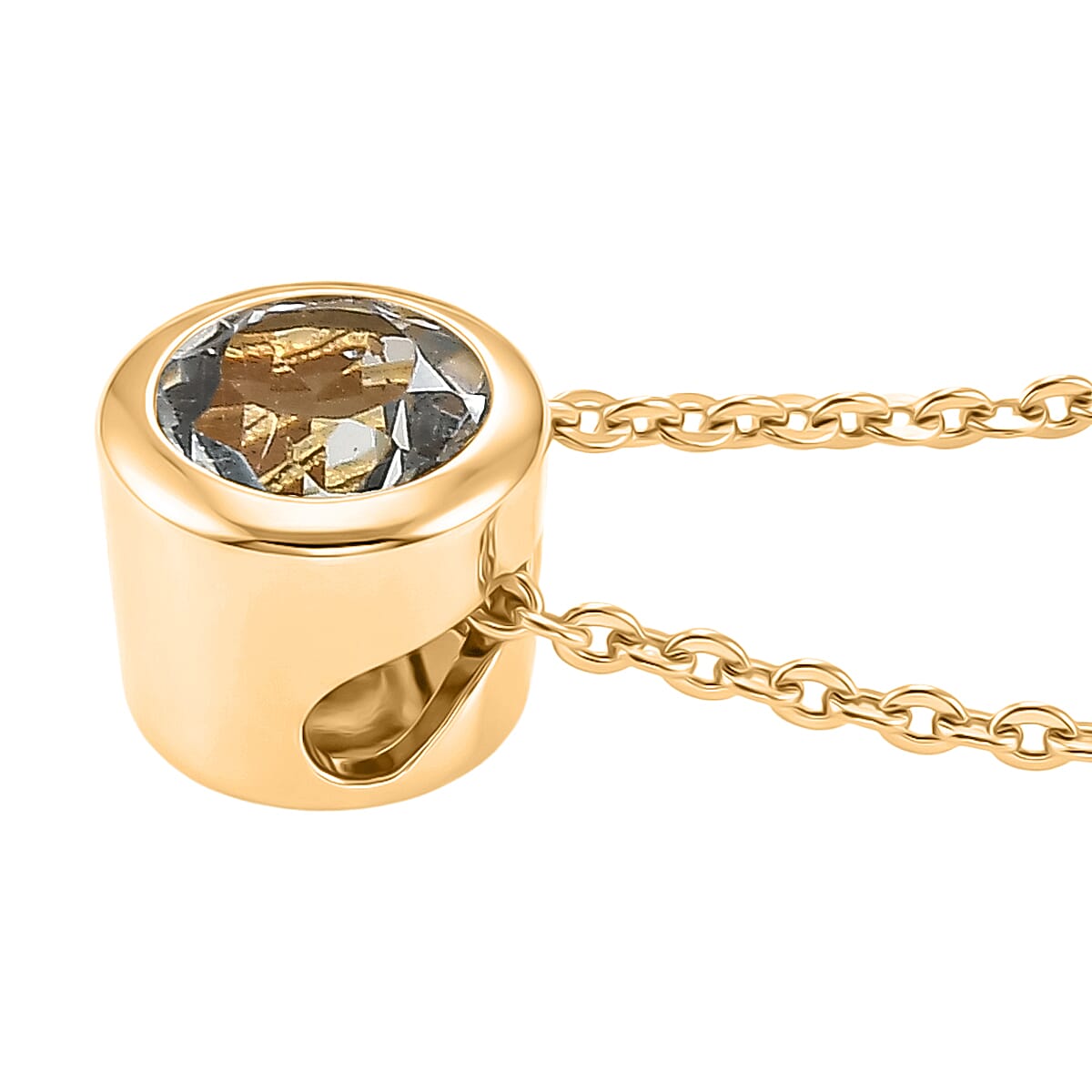 Rachel Galley - AAA White Topaz Pendant with Chain (Size 20) in 18K Vermeil Yellow Gold Plated Sterling Silver