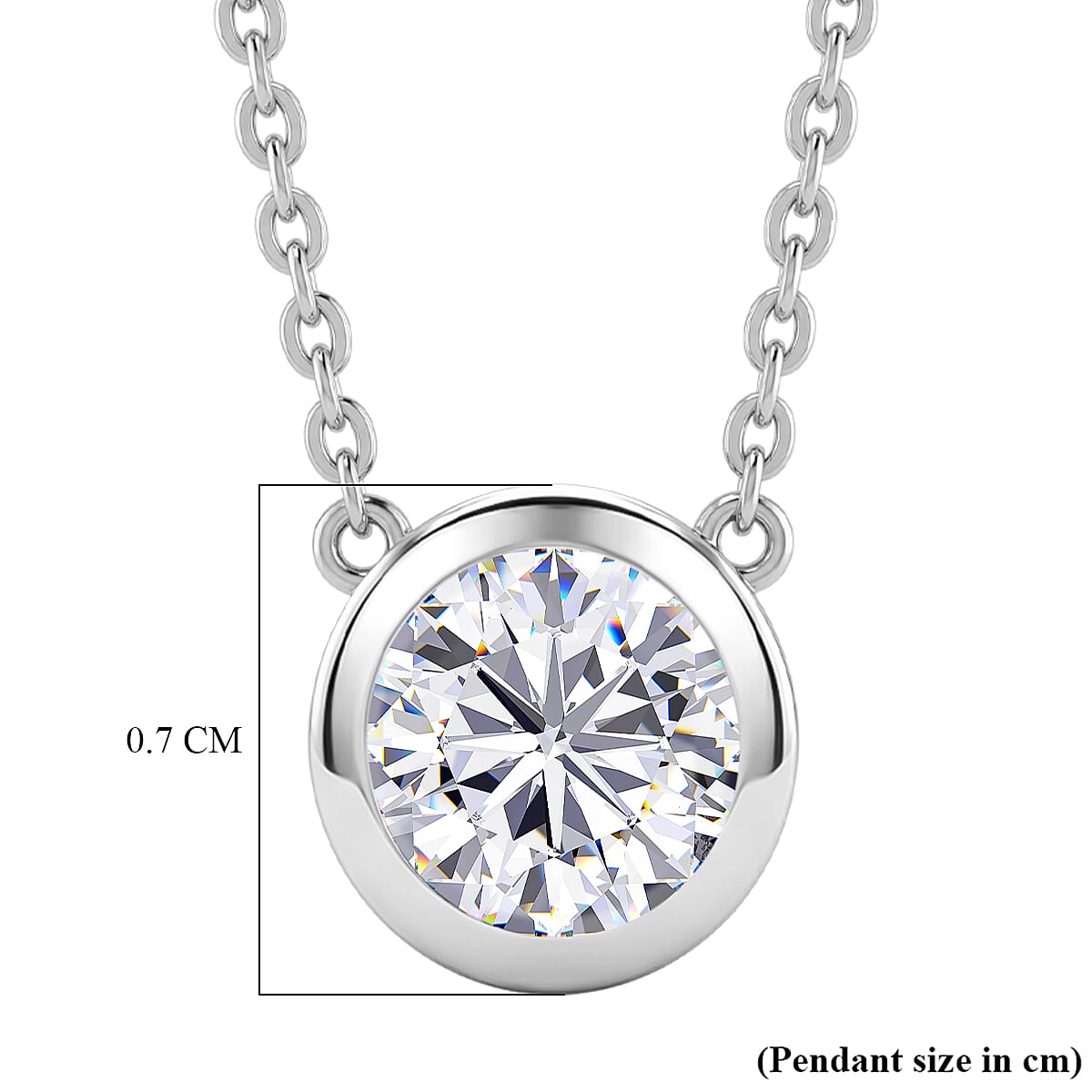 Rachel Galley - AAA White Topaz Pendant with Chain (Size 20) in Rhodium Overlay Sterling Silver