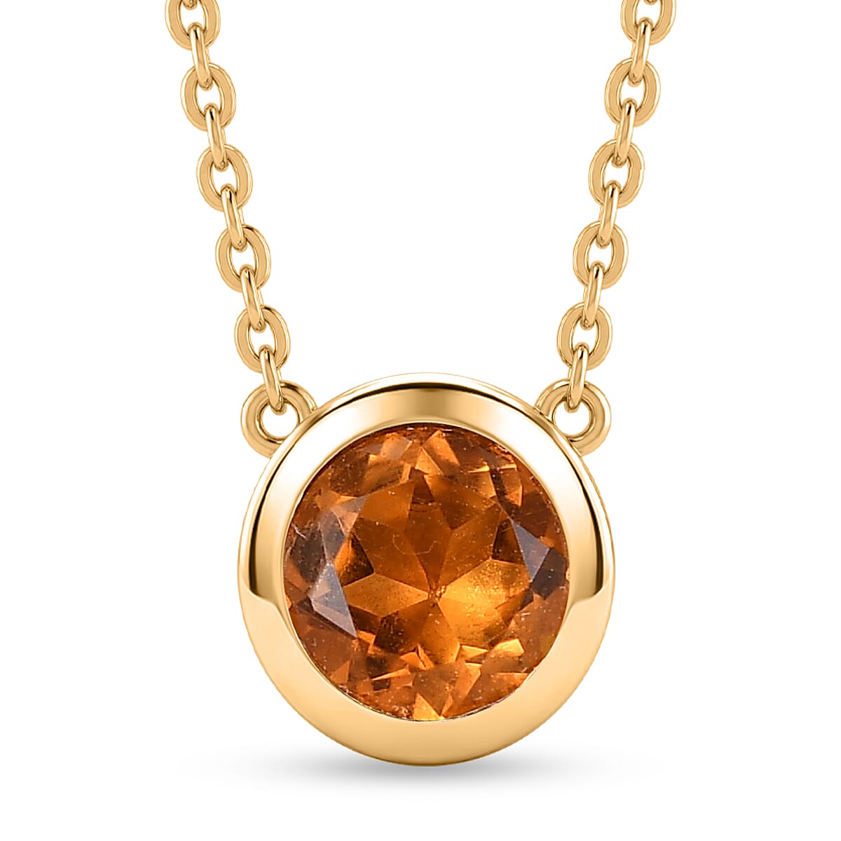 Rachel Galley - AAA Citrine Pendant with Chain (Size 20) in 18K Vermeil Yellow Gold Plated Sterling Silver