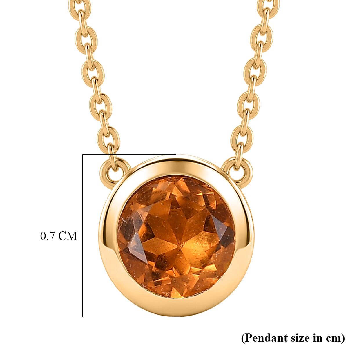 Rachel Galley - AAA Citrine Pendant with Chain (Size 20) in 18K Vermeil Yellow Gold Plated Sterling Silver