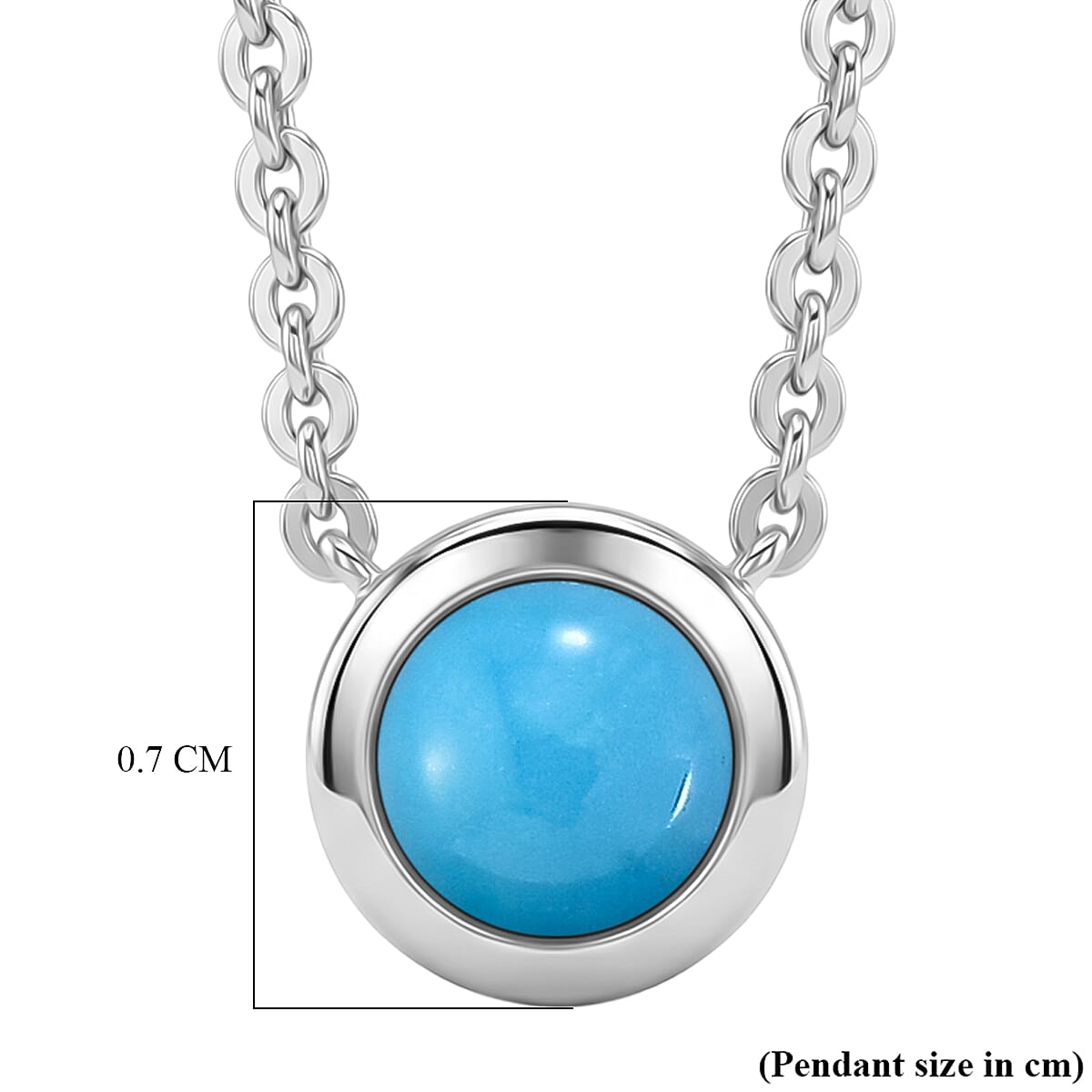 Rachel Galley - AAA Sleeping Beauty Turquoise Pendant with Chain (Size 20) in Rhodium Overlay Sterling Silver