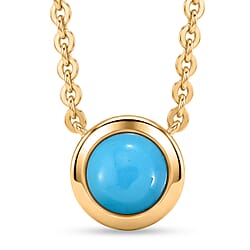 Rachel Galley - AAA Sleeping Beauty Turquoise Pendant with Chain (Size 20) in 18K Vermeil Yellow Gold Plated Sterling Silver