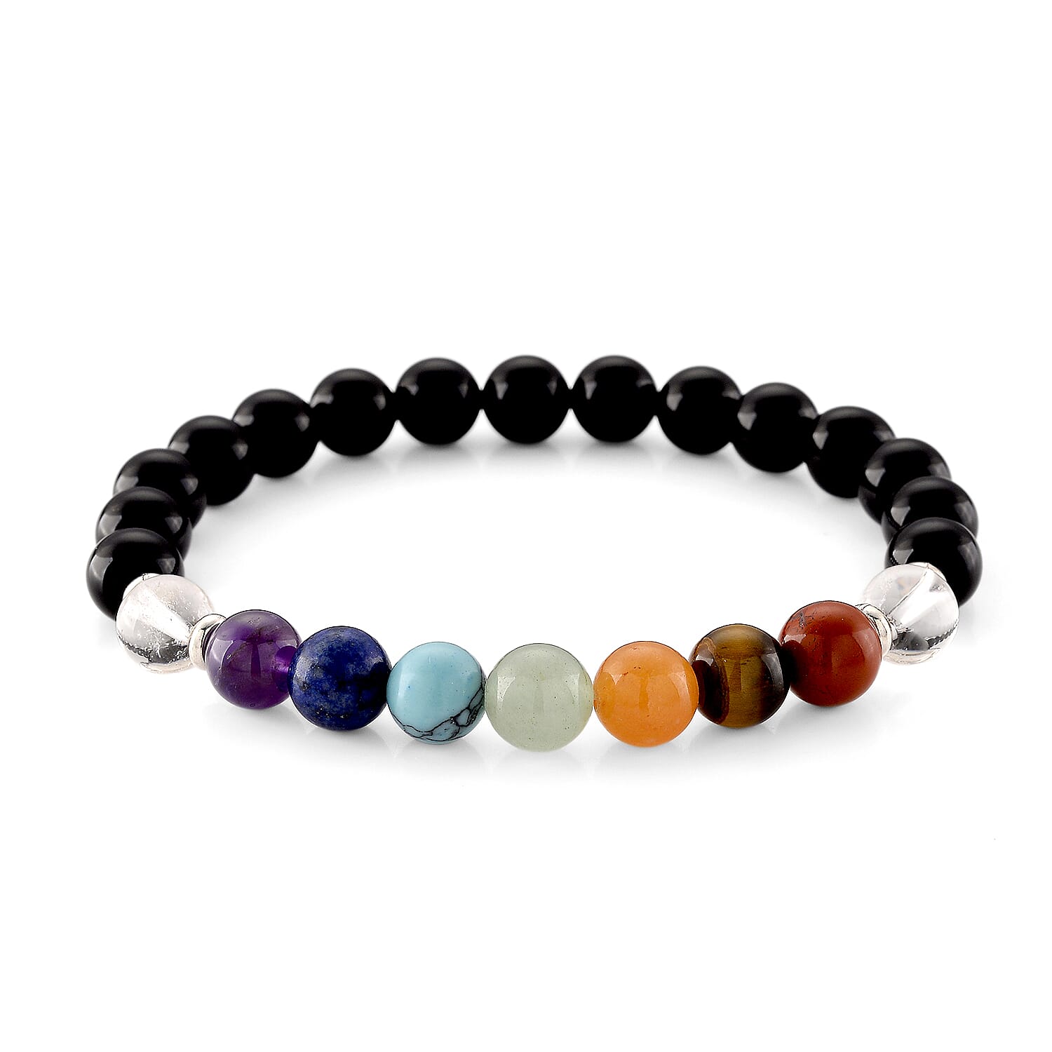 Close Out Deal- Set of 2 - Multi Gemstones Seven Chakra Healing Stones and  Stretchable Bracelet (Size - 7.5) &  780.00 Ct.