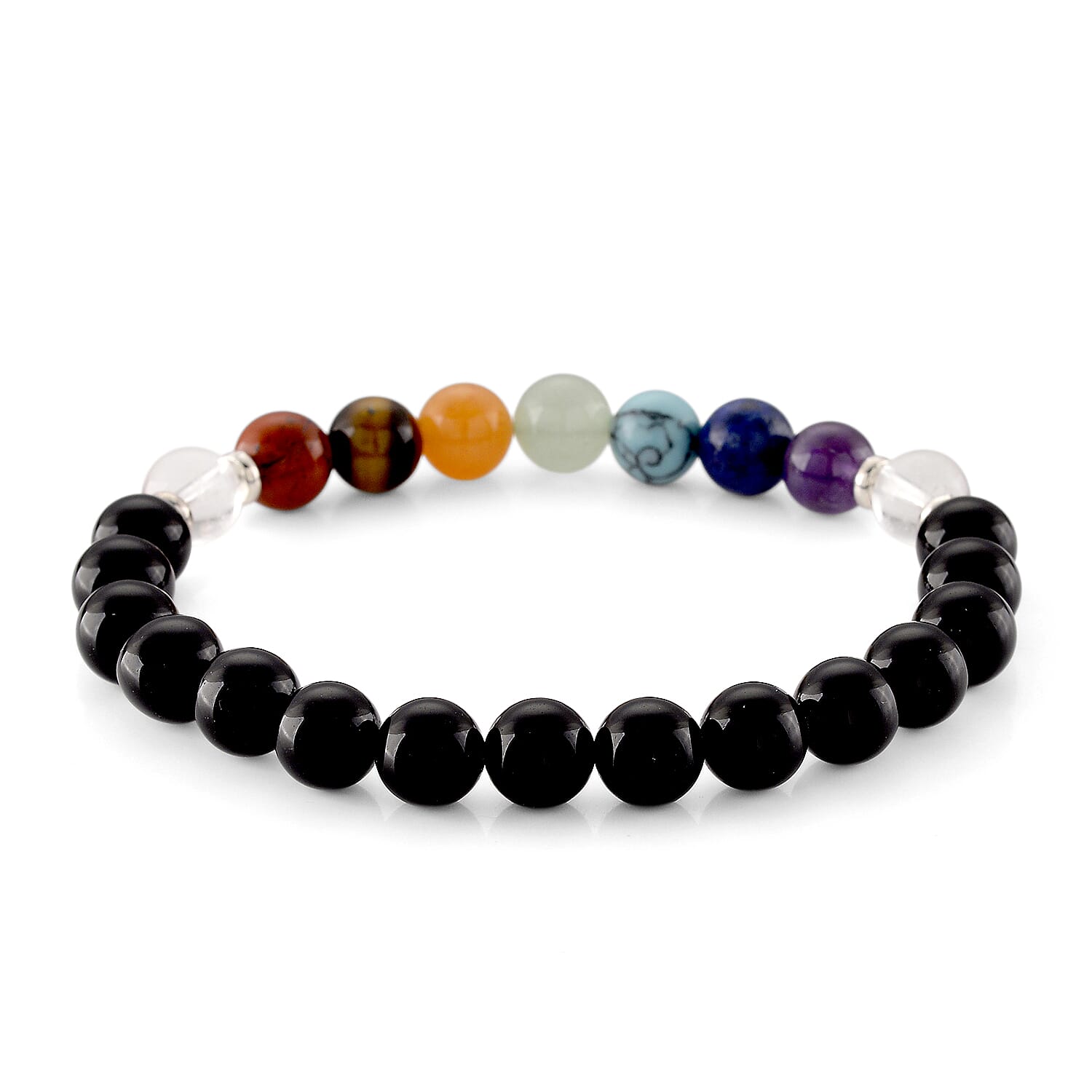 Close Out Deal- Set of 2 - Multi Gemstones Seven Chakra Healing Stones and  Stretchable Bracelet (Size - 7.5) &  780.00 Ct.
