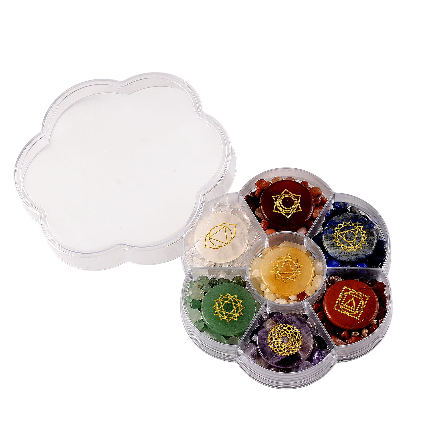 Close Out Deal- Set of 2 - Multi Gemstones Seven Chakra Healing Stones and  Stretchable Bracelet (Size - 7.5) &  780.00 Ct.