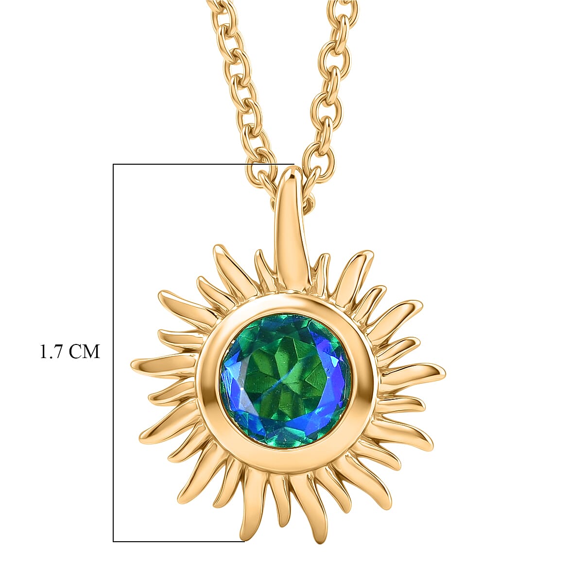 D'Joy - Peacock Triplet Quartz Pendant in Yellow Gold Plated Sterling Silver with Chain (Size 20)
