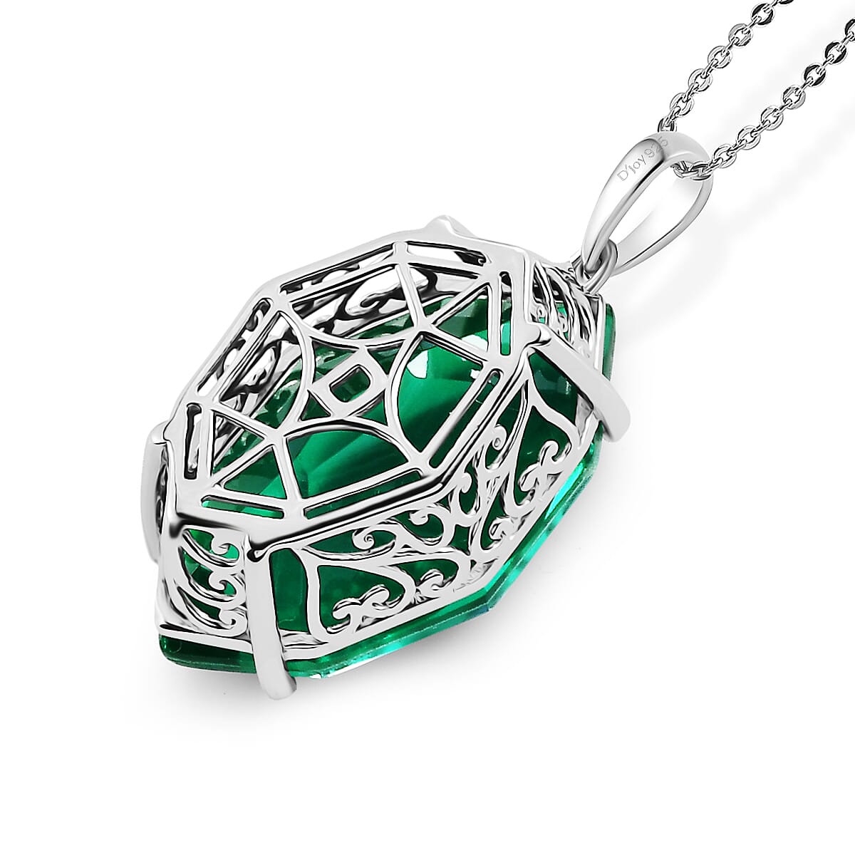 D'Joy - Peacock Triplet Quartz Pendant with Chain (Size 20) in Rhodium Overlay Sterling Silver 20.67 Ct.