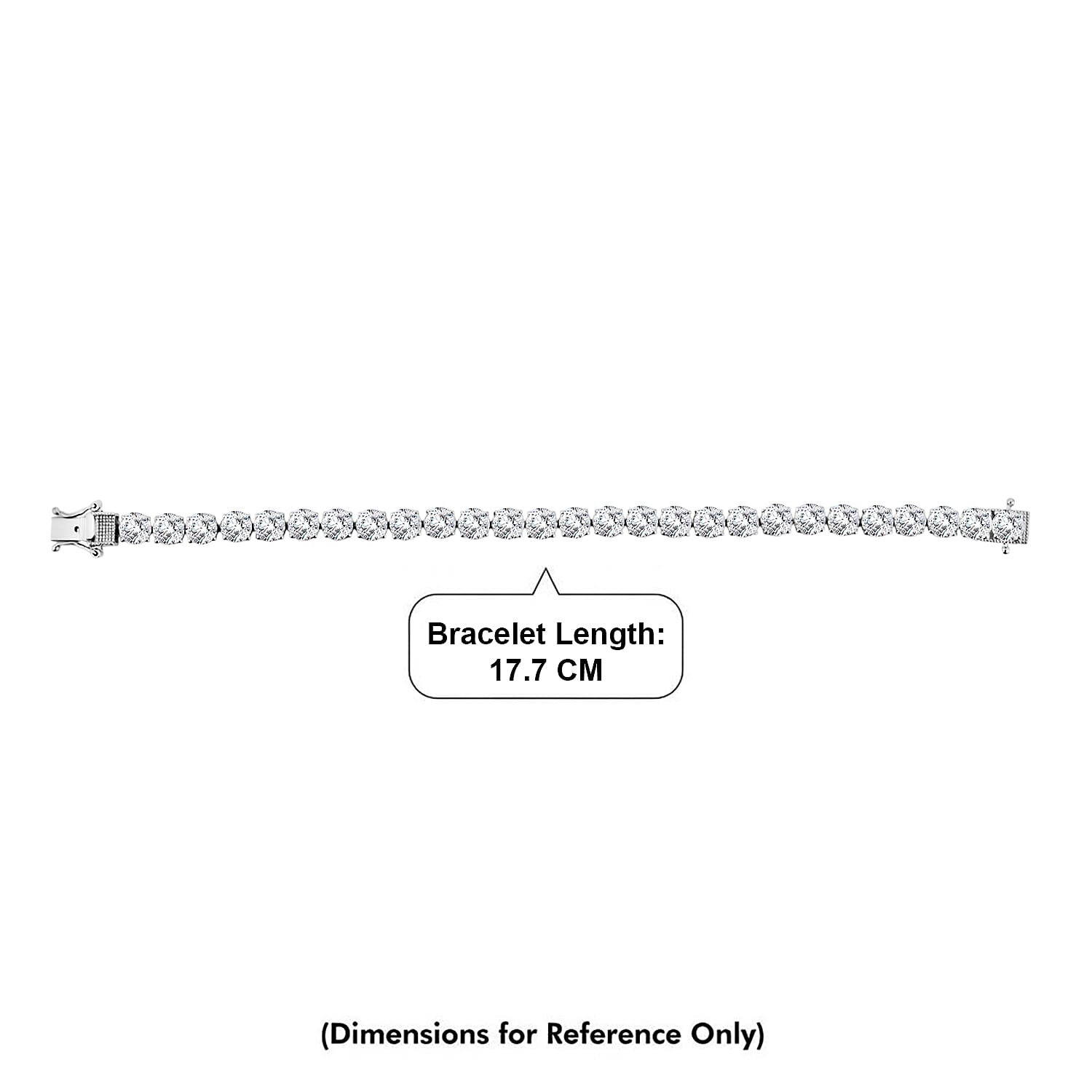 LIVE FROM JAIPUR EXLCLUSIVE - Set of 2 - D'Joy Moissanite Solitaire Stud Push Post Earring & Bracelet (Size - 7) in Rhodium Overlay Sterling Silver 22.80 Ct, Silver Wt. 10.47 Gms