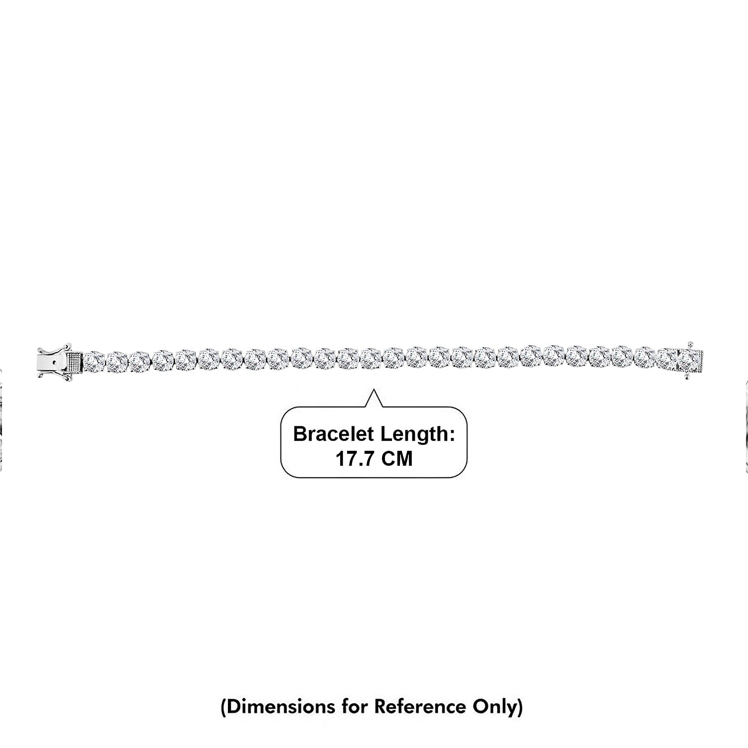 TJC EXLCLUSIVE - Set of 2 - D'Joy Moissanite Solitaire Stud Push Post Earring & Bracelet (Size - 7) in Rhodium Overlay Sterling Silver 22.80 Ct, Silver Wt. 10.47 Gms