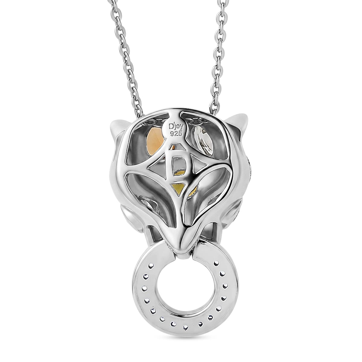 D'Joy - Multi-Tourmaline, White Zircon & Natural Chrome Diopside Pendant with Chain (Size 20) in Rhodium Overlay Sterling Silver