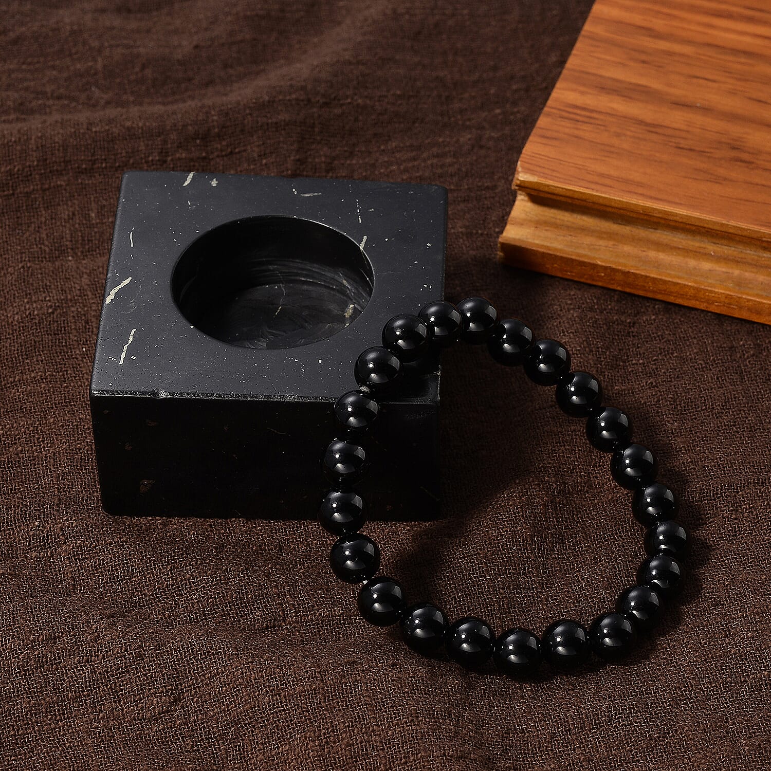 Set of 2 - Shungite Decor & Stretchable Bracelet (Size - 7) 1175.00 Ct.