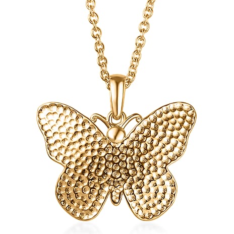 Bronzella Collection - EverTrue Butterfly Pendant with Chain (Size 20) in 18K Gold Plating