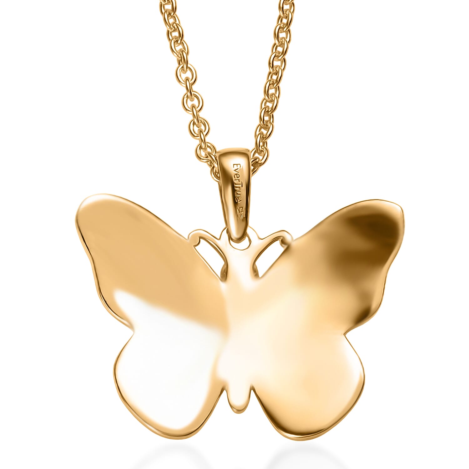 Bronzella Collection - EverTrue Butterfly Pendant with Chain (Size 20) in 18K Gold Plating